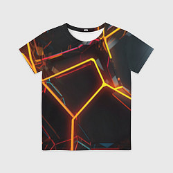 Футболка детская Неон на черном фоне, цвет: 3D-принт