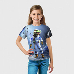 Футболка детская Тираннозавр-космонавт, цвет: 3D-принт — фото 2