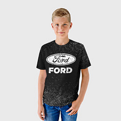 Футболка детская Ford с потертостями на темном фоне, цвет: 3D-принт — фото 2