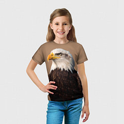 Футболка детская Белоголовый орлан птица, цвет: 3D-принт — фото 2