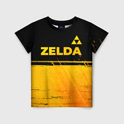 Футболка детская Zelda - gold gradient: символ сверху, цвет: 3D-принт