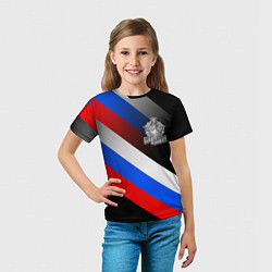 Футболка детская Пограничные войска - флаг РФ, цвет: 3D-принт — фото 2