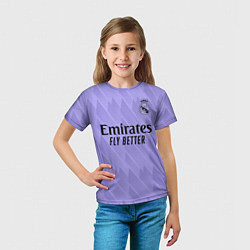 Футболка детская Винисиус Жуниор Реал Мадрид форма 2223 гостевая, цвет: 3D-принт — фото 2