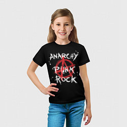 Футболка детская Анархия - панк рок, цвет: 3D-принт — фото 2