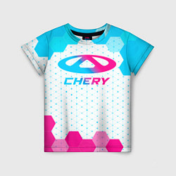 Футболка детская Chery neon gradient style, цвет: 3D-принт