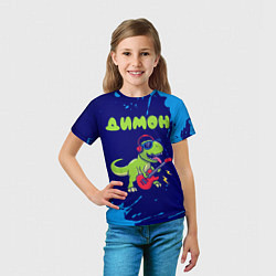 Футболка детская Димон рокозавр, цвет: 3D-принт — фото 2