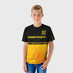 Футболка детская CreepyPasta - gold gradient: символ сверху, цвет: 3D-принт — фото 2