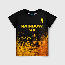 Футболка детская Rainbow Six - gold gradient: символ сверху, цвет: 3D-принт