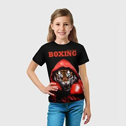Футболка детская Boxing tiger, цвет: 3D-принт — фото 2