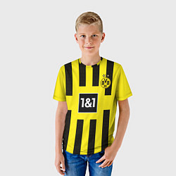 Футболка детская Марко Ройс Боруссия Дортмунд форма 2223 домашняя, цвет: 3D-принт — фото 2