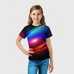 Футболка детская Неоновая галактика, цвет: 3D-принт — фото 2