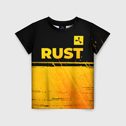 Футболка детская Rust - gold gradient: символ сверху, цвет: 3D-принт