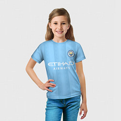 Футболка детская Эрлинг Холанд Манчестер Сити форма 2324 домашняя, цвет: 3D-принт — фото 2