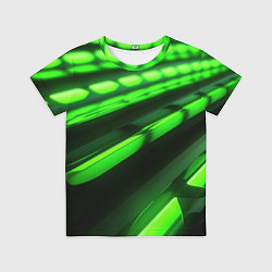Футболка детская Green neon abstract, цвет: 3D-принт