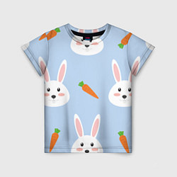 Детская футболка Зайчики и морковки