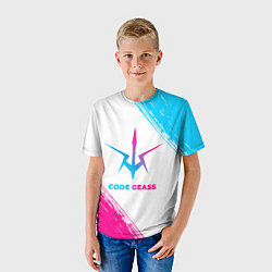 Футболка детская Code Geass neon gradient style, цвет: 3D-принт — фото 2