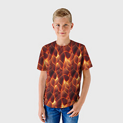 Футболка детская Огненная мозаичная текстура, цвет: 3D-принт — фото 2