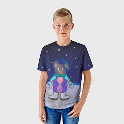 Футболка детская Мишка на Луне, цвет: 3D-принт — фото 2