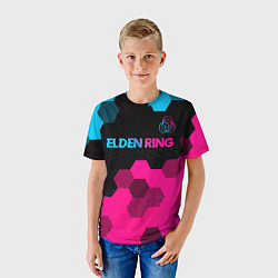 Футболка детская Elden Ring - neon gradient: символ сверху, цвет: 3D-принт — фото 2