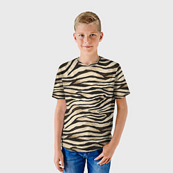 Футболка детская Шкура зебры и белого тигра, цвет: 3D-принт — фото 2