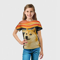 Футболка детская Собака Доге пародия на Крик, цвет: 3D-принт — фото 2