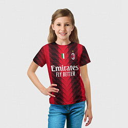 Футболка детская ФК Милан форма 2324 домашняя, цвет: 3D-принт — фото 2