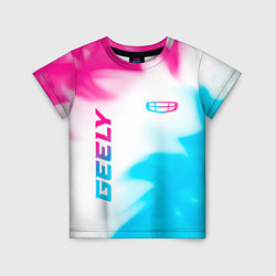 Футболка детская Geely neon gradient style: надпись, символ, цвет: 3D-принт