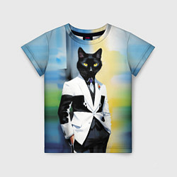 Футболка детская Cat fashionista - neural network - pop art, цвет: 3D-принт