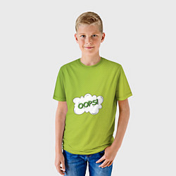 Футболка детская Oops на градиенте зеленом, цвет: 3D-принт — фото 2