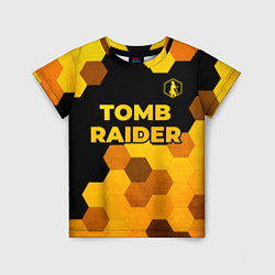 Футболка детская Tomb Raider - gold gradient: символ сверху, цвет: 3D-принт