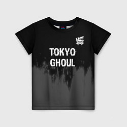 Футболка детская Tokyo Ghoul glitch на темном фоне: символ сверху, цвет: 3D-принт