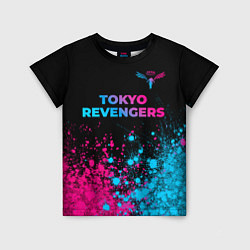 Футболка детская Tokyo Revengers - neon gradient: символ сверху, цвет: 3D-принт