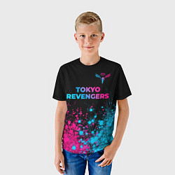 Футболка детская Tokyo Revengers - neon gradient: символ сверху, цвет: 3D-принт — фото 2