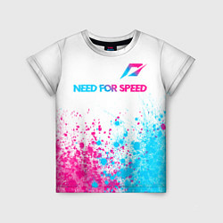 Футболка детская Need for Speed neon gradient style: символ сверху, цвет: 3D-принт