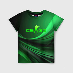 Футболка детская CS GO green abstract, цвет: 3D-принт