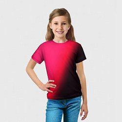 Футболка детская Градиент ярко-розовый, цвет: 3D-принт — фото 2