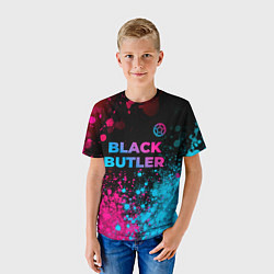 Футболка детская Black Butler - neon gradient: символ сверху, цвет: 3D-принт — фото 2