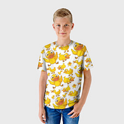 Футболка детская Yellow ducklings, цвет: 3D-принт — фото 2