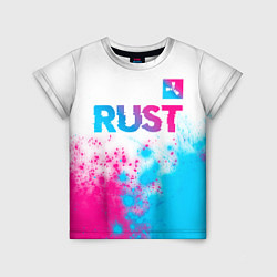 Футболка детская Rust neon gradient style: символ сверху, цвет: 3D-принт