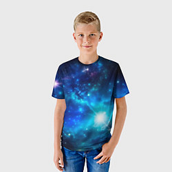 Футболка детская Звёздный космос чёрно-синий, цвет: 3D-принт — фото 2