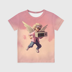 Футболка детская Ангел с бумбоксом, цвет: 3D-принт