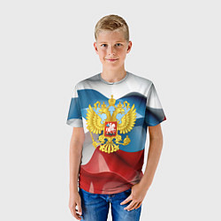 Футболка детская Герб России триколор, цвет: 3D-принт — фото 2