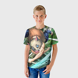 Футболка детская Клинок рассекающий демонов Иносукэ Хасибира, цвет: 3D-принт — фото 2