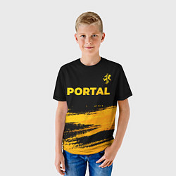 Футболка детская Portal - gold gradient: символ сверху, цвет: 3D-принт — фото 2
