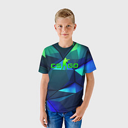 Футболка детская CSGO blue green gradient, цвет: 3D-принт — фото 2