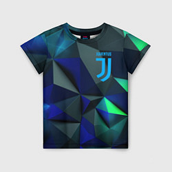 Футболка детская Juventus blue abstract logo, цвет: 3D-принт