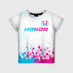 Футболка детская Honda neon gradient style: символ сверху, цвет: 3D-принт