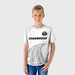 Футболка детская Daewoo speed на светлом фоне со следами шин: симво, цвет: 3D-принт — фото 2