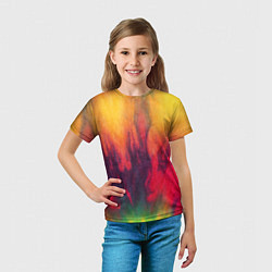 Футболка детская Огненный тай дай, цвет: 3D-принт — фото 2