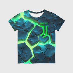 Футболка детская Ювентус разлом зеленых плит, цвет: 3D-принт
